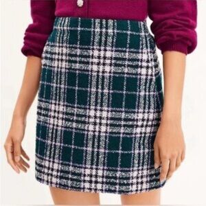 NWT Loft Plaid Wool Blend Mini Skirt